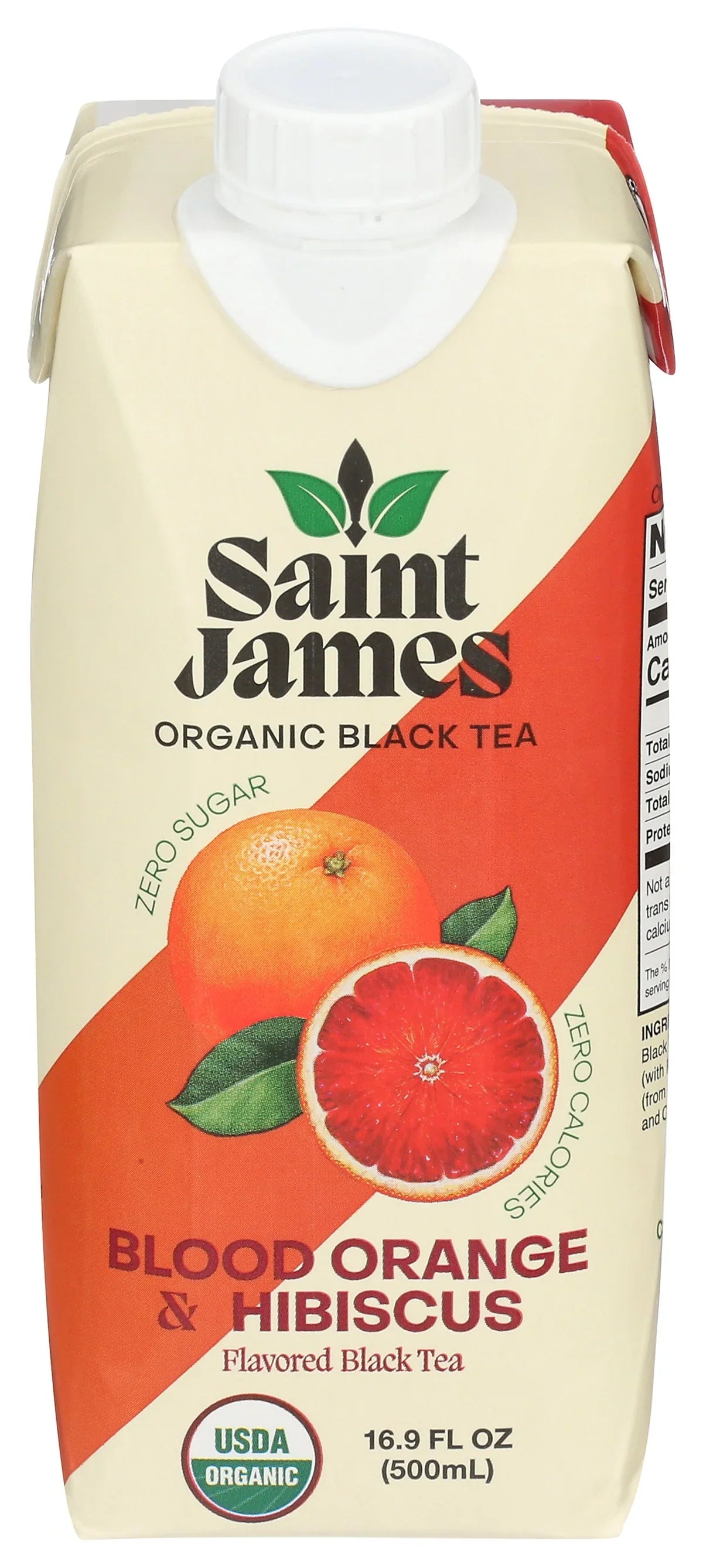 Saint James Black Tea Organic Blood Orange & Hibiscus, 16.9 oz
