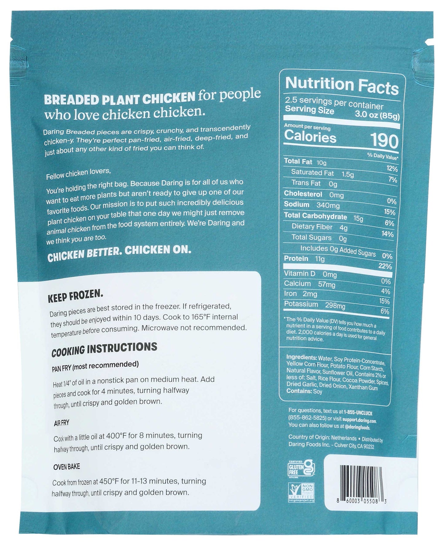 Daring Breaded Plant Chicken Pieces, 8 oz