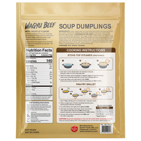 Synear Wagyu Beef Soup Dumplings, Truffle Flavor, 24 oz