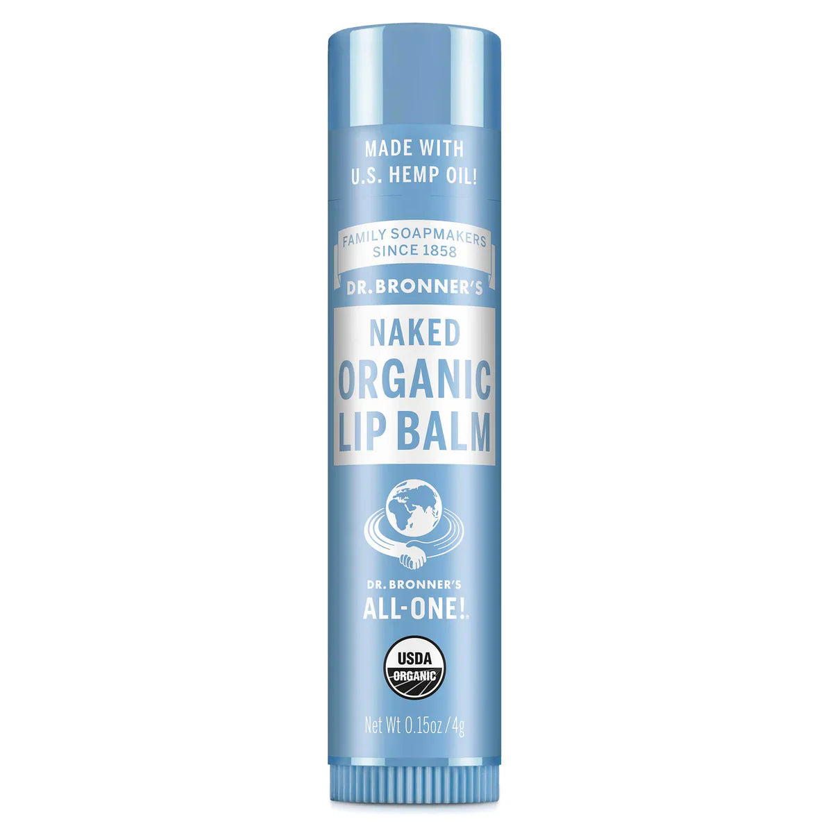 Dr. Bronner's Organic Unscented Naked Lip Balm, 0.15 oz