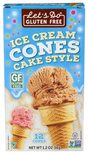 Let's Do Organics Cake Style Ice Cream Cones, 12 ct
