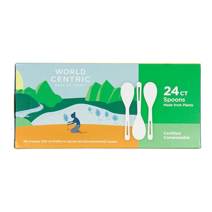 World Centric Corn Starch Spoons, 24 Count