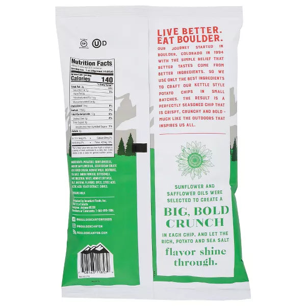 Boulder Canyon Sour Cream & Chives Kettle Style Potato Chips, 6.5 oz