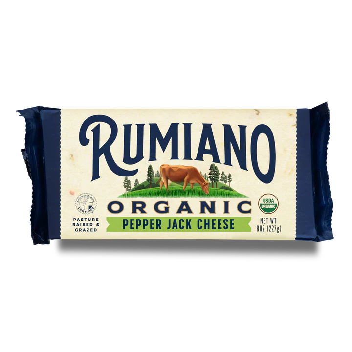 Rumiano Organic Pepper Jack Cheese Bar, 8 oz