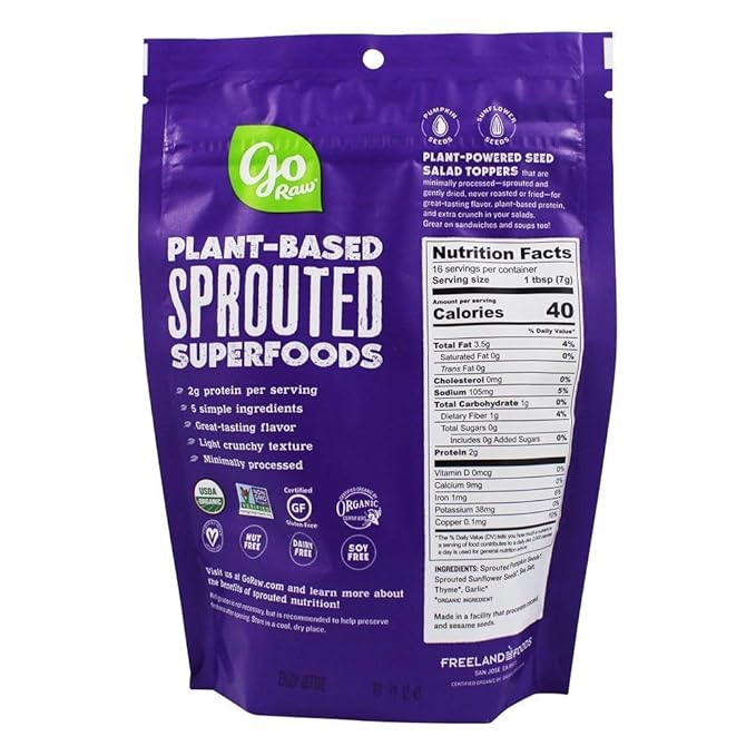 Go Raw Organic Sprouted Seed Salad Toppers Garlic Thyme, 4 oz