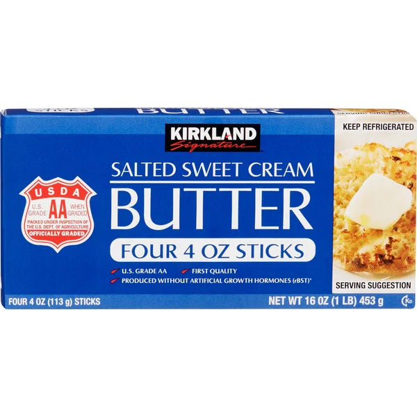 Kirkland Signature Salted Sweet Cream Butter, 16 oz , 4-count
