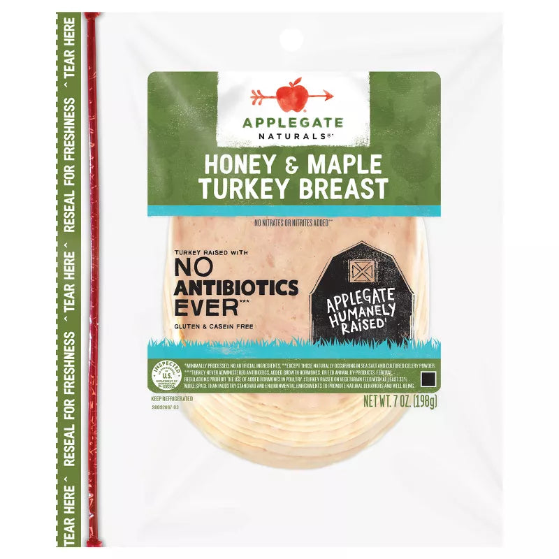 Applegate Sliced Honey & Maple Turkey Breast, 7 oz