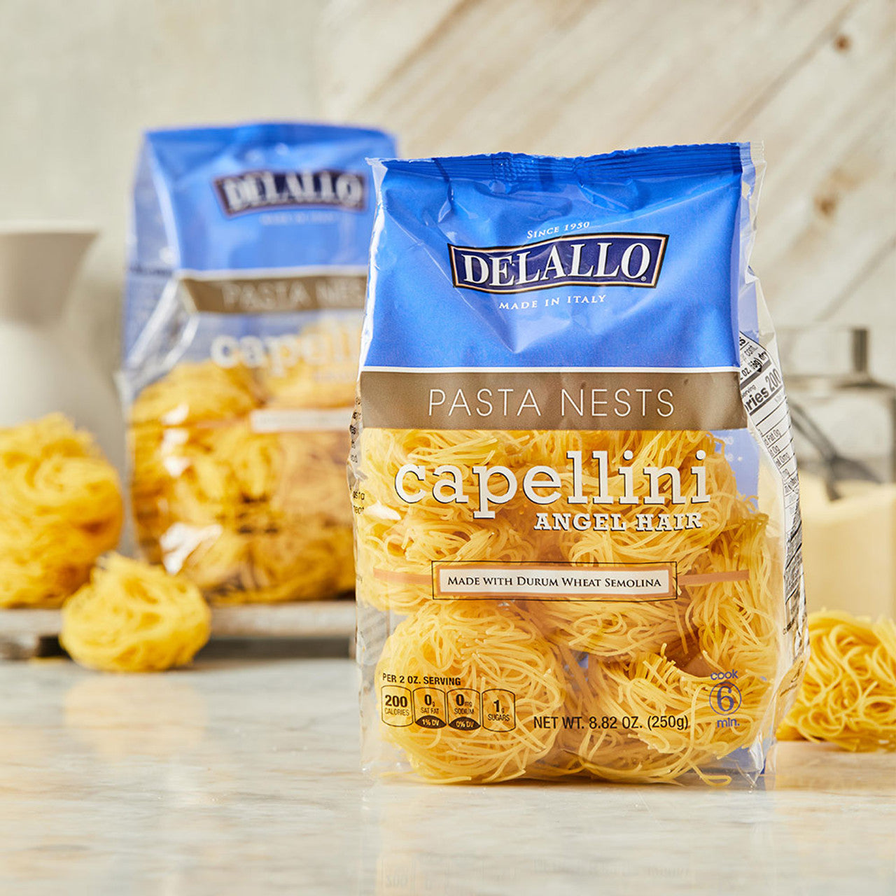 Delallo Angel Hair Capellini Pasta Nests, 8.82 oz