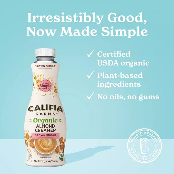 Califia Farms Organic Brown Sugar Almond Creamer, 25.4 oz