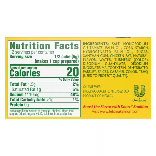 Knorr Chicken Bouillon Seasoning Cubes 6 ct, 2.5 oz