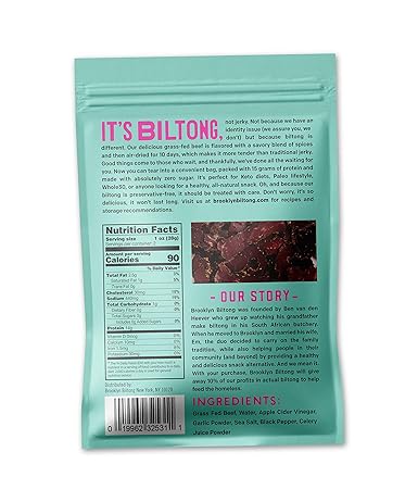 Brooklyn Biltong Steakhouse Grass Fed Tender Jerky, 2 oz