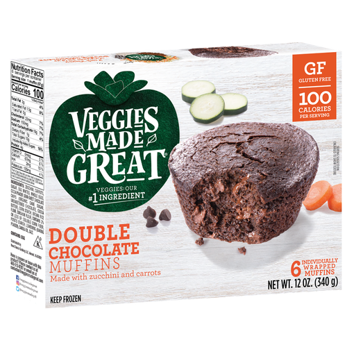 Veggies Made Great Gluten-Free Frozen Double Chocolate Muffins, 12 oz, 6 ct