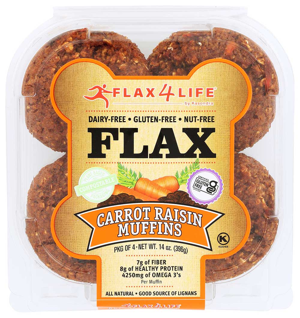 Flax 4 Life Muffins Carot Raisin Muffins, 14 oz