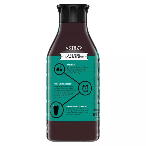 SToK Bold & Smooth Un-Sweet Black Cold Brew Coffee, 48 oz