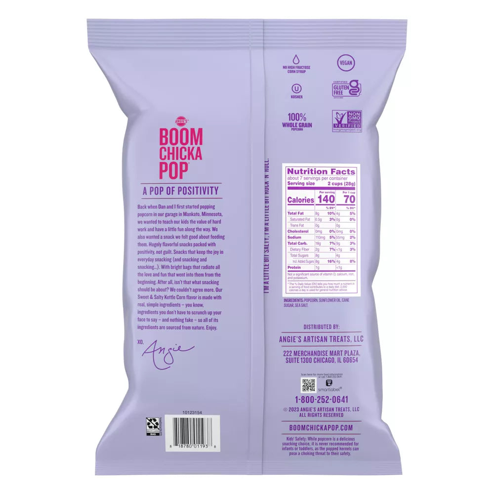 Angie’s BoomChickaPop Sweet & Salty Kettle Corn Popcorn, 7 oz