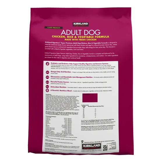 Kirkland Signature Adult Formula Chicken, Rice and Vegetable Dog Food, 25 lbs