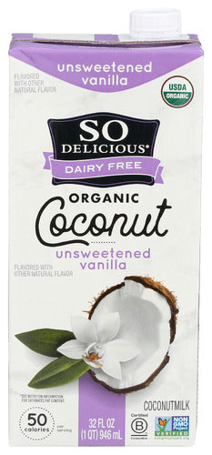 So Delicious Dairy Free Organic Unsweetened Vanilla Coconut Milk, 32 oz