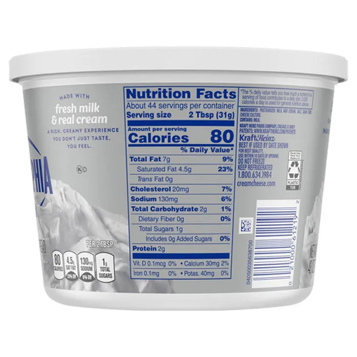 Philadelphia Soft Cream Cheese 3 lb. Tub