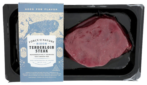 Force of Nature Bison Grass-fed Tenderloin, 6 oz