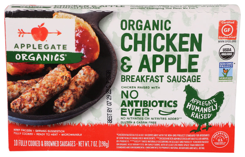 Applegate Organic Chicken & Apple Breakfast Sausage, 7 oz