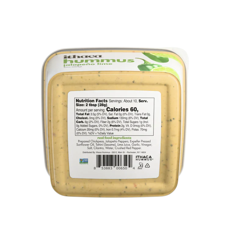 Ithaca Cold Crafted Jalapeno Lime Hummus, 10 oz