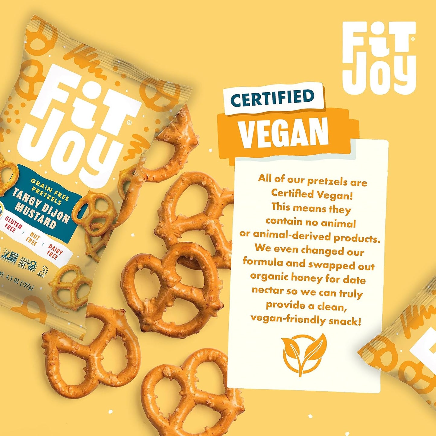 Fit Joy Grain Free Tangy Dijon Pretzel Twists, 4.5 oz