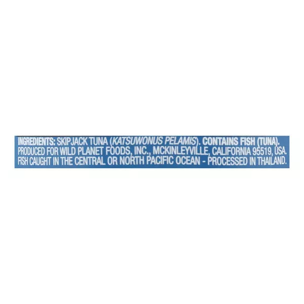Wild Planet Skipjack Wild Tuna No Salt Added, 5 oz