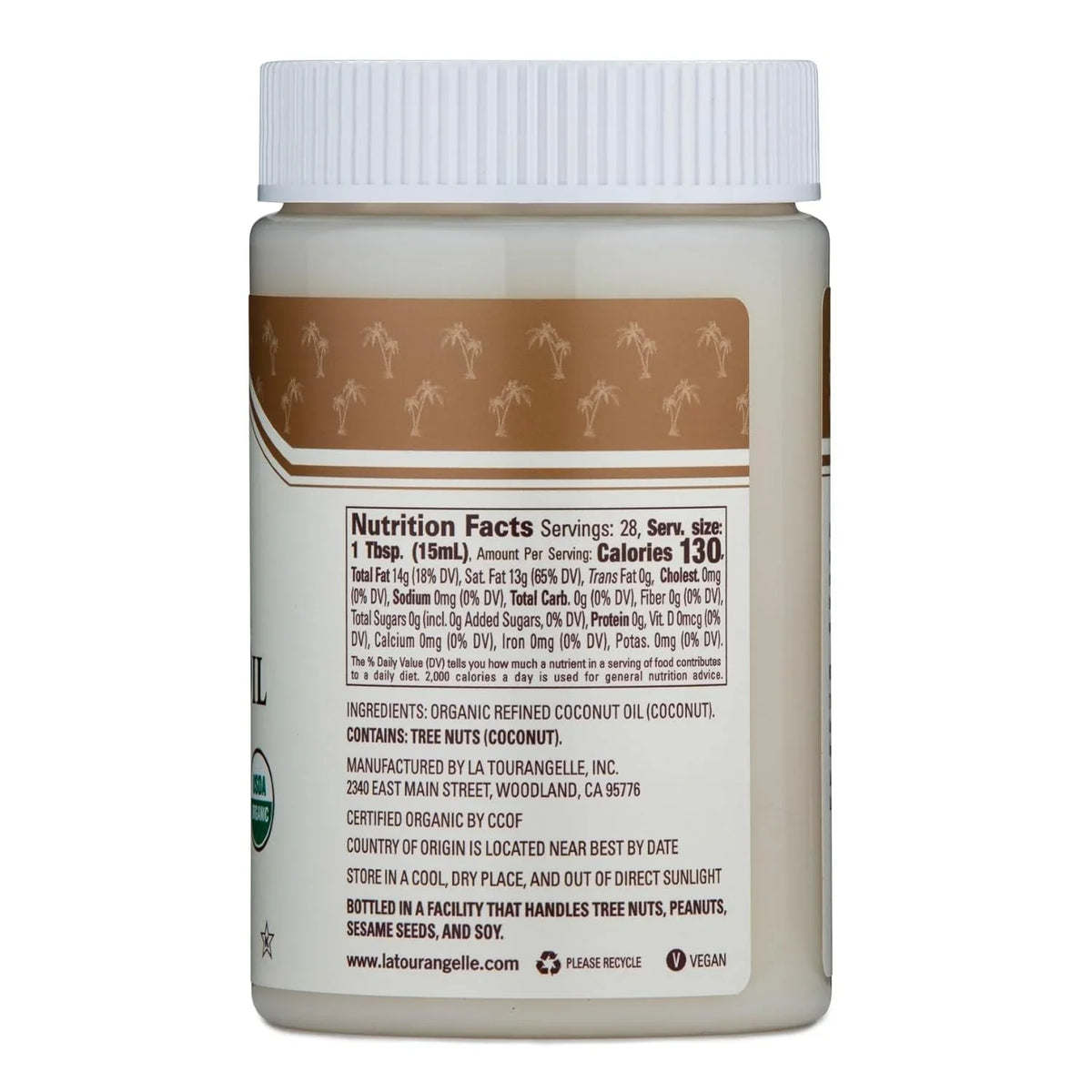 La Tourangelle Organic Refined Coconut Oil, 14 oz