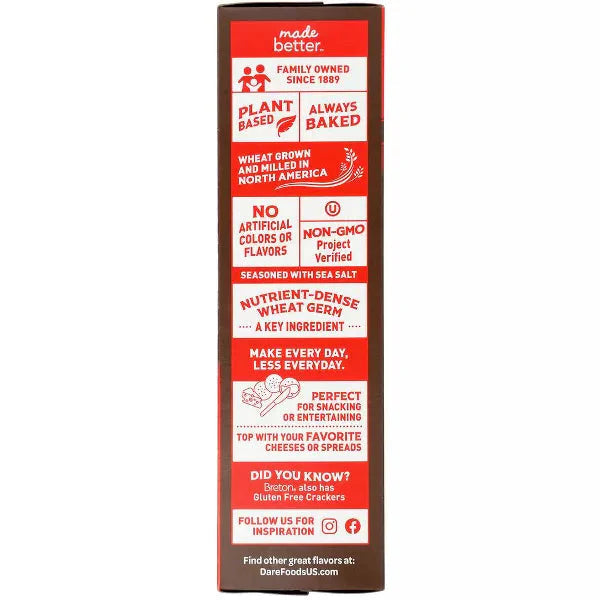Dare Foods Breton Original w/ Sea Salt Crackers, 7.3 oz