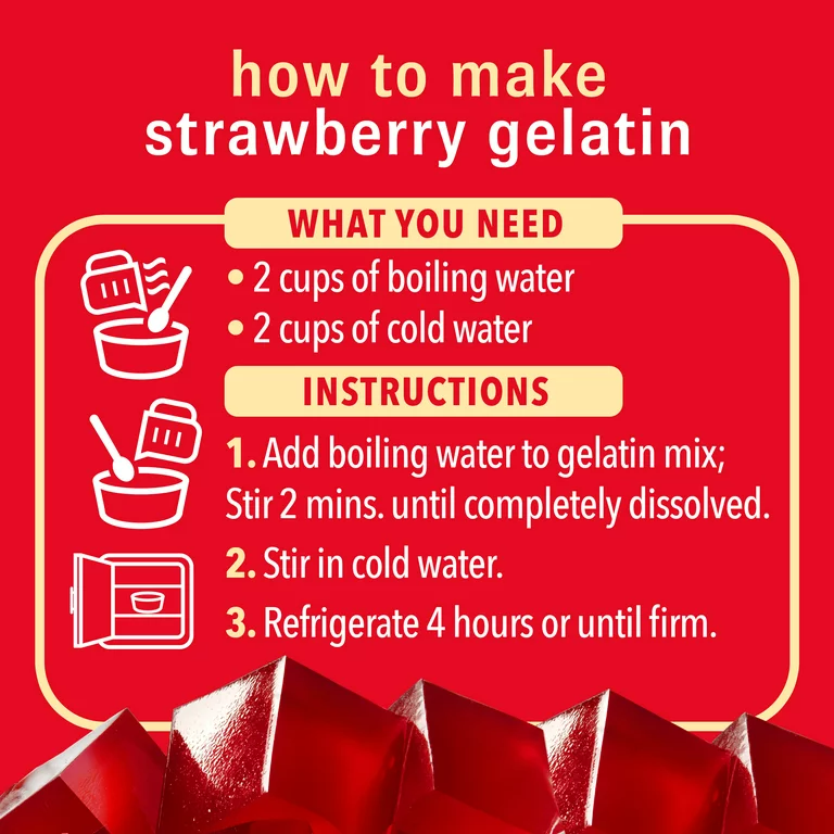 JELL-O Strawberry Artificially Flavored Gelatin Dessert Mix, 6 oz