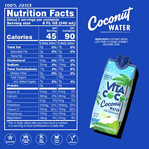 Vita Coco Coconut Water Pure Resealable, 17 Fl oz