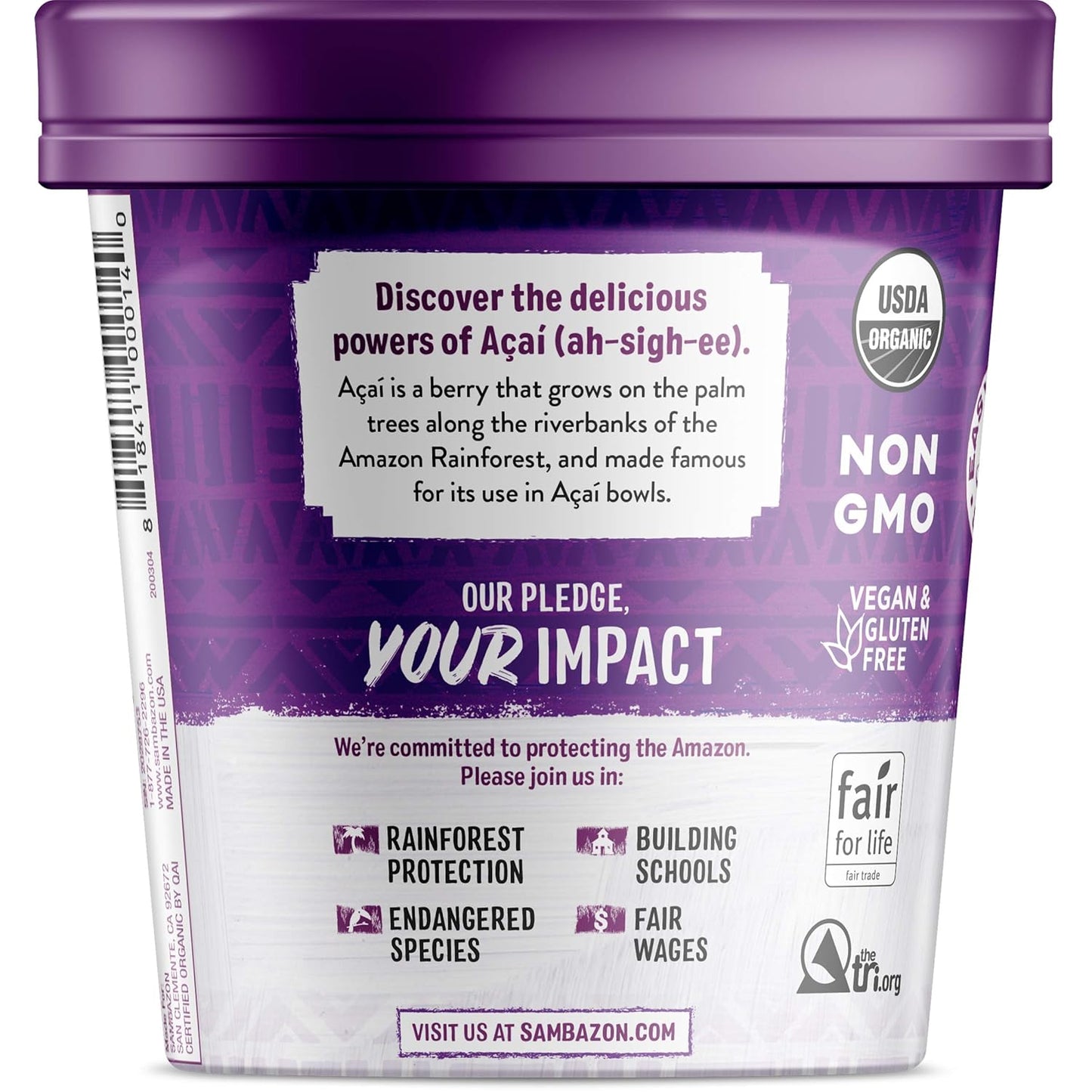 Sambazon Organic Original Açaí Berry Sorbet, 16 oz