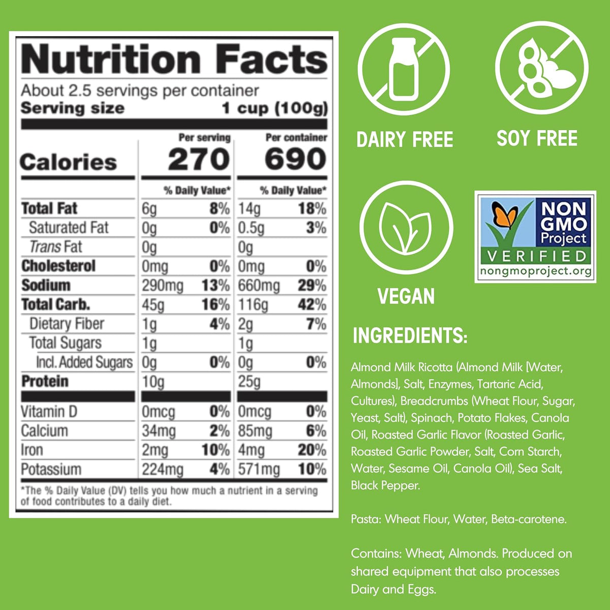 Kite Hill Plant Based Spinach Ravioli, 9 oz