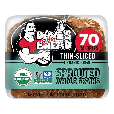 Dave's Killer Bread Organic Thin-Sliced Sprouted Whole Grain Bread, 20.5 oz
