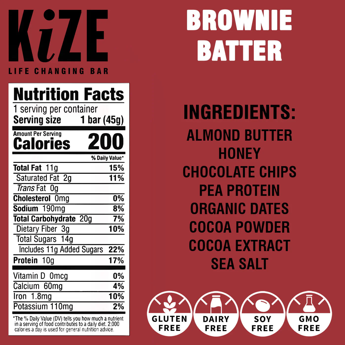 Kize Bar Brownie Batter 1.6 oz