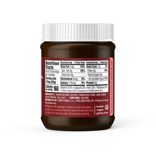 Soom Dark Chocolate Sea Salt Tahini, 12 oz