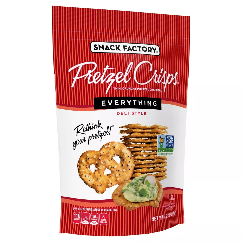 Snack Factory Everything Pretzel Crisps, 7.2 oz