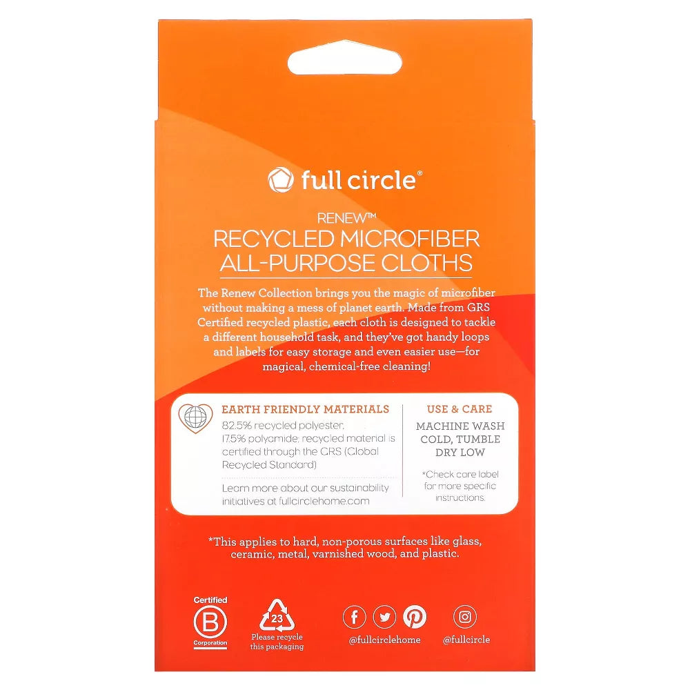 All-Purpose Recycled Microfiber Cloths (set of 3) Citrus Print