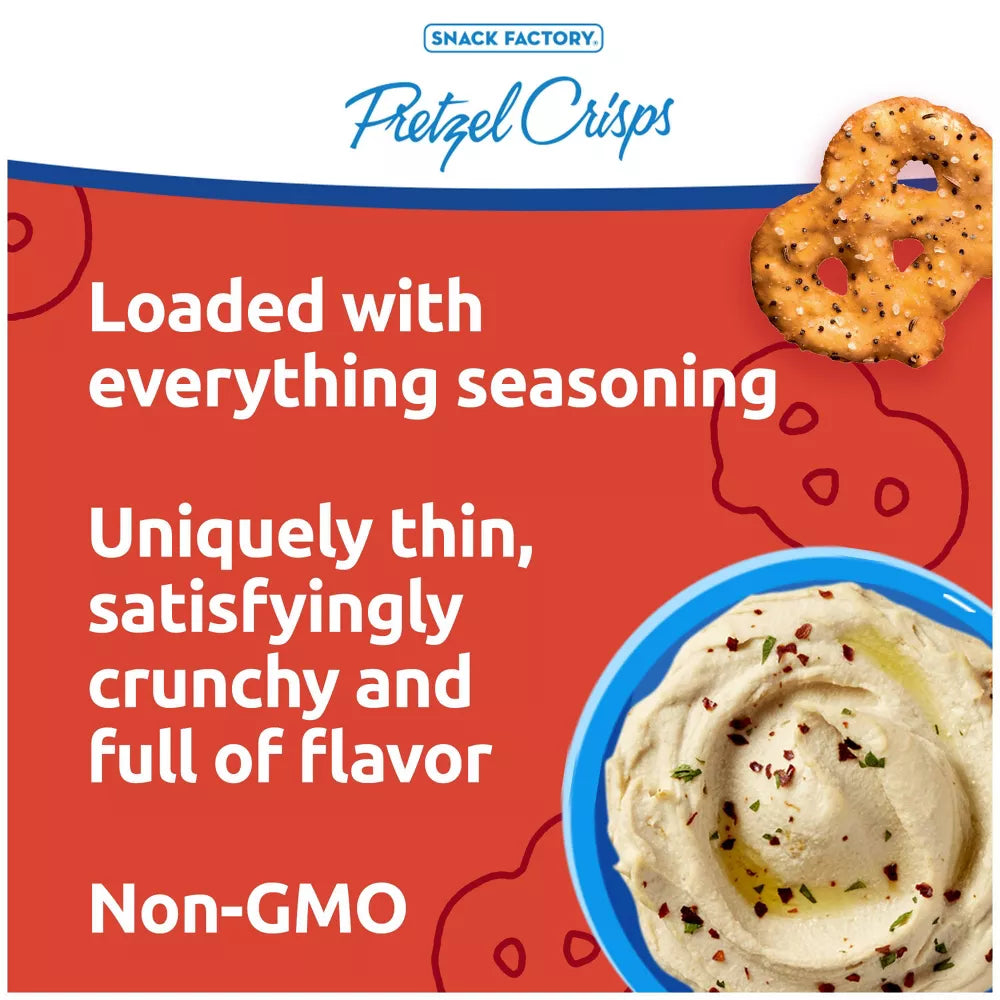 Snack Factory Everything Pretzel Crisps, 7.2 oz