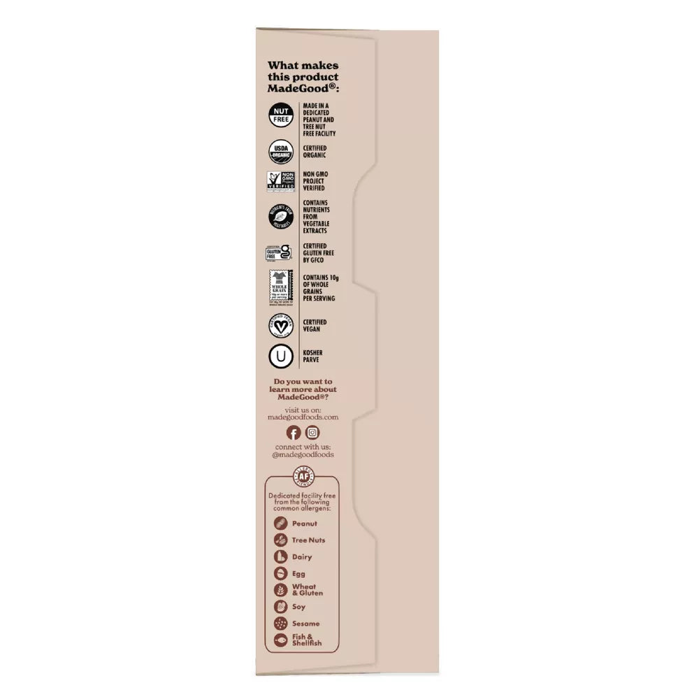MadeGood Chocolate Chip Granola Bars, 10.2 oz