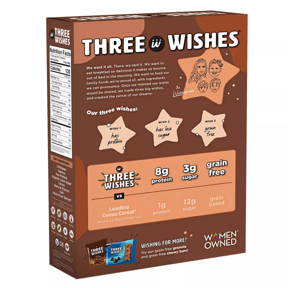 Three Wishes Cocoa Cereal, 8.6 oz