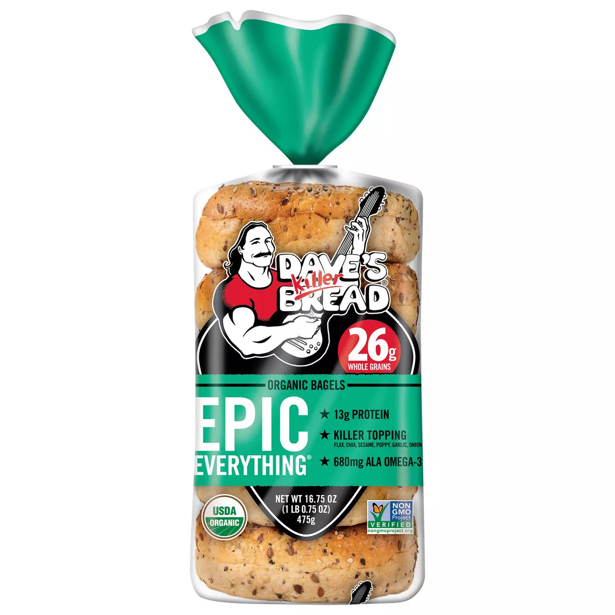 Dave's Killer Bread Epic Everything Organic Bagels, 16.75 oz