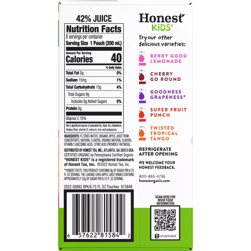 Honest Kids Appley Ever After Organic Juice Drinks 8 ct, 6.75 fl oz