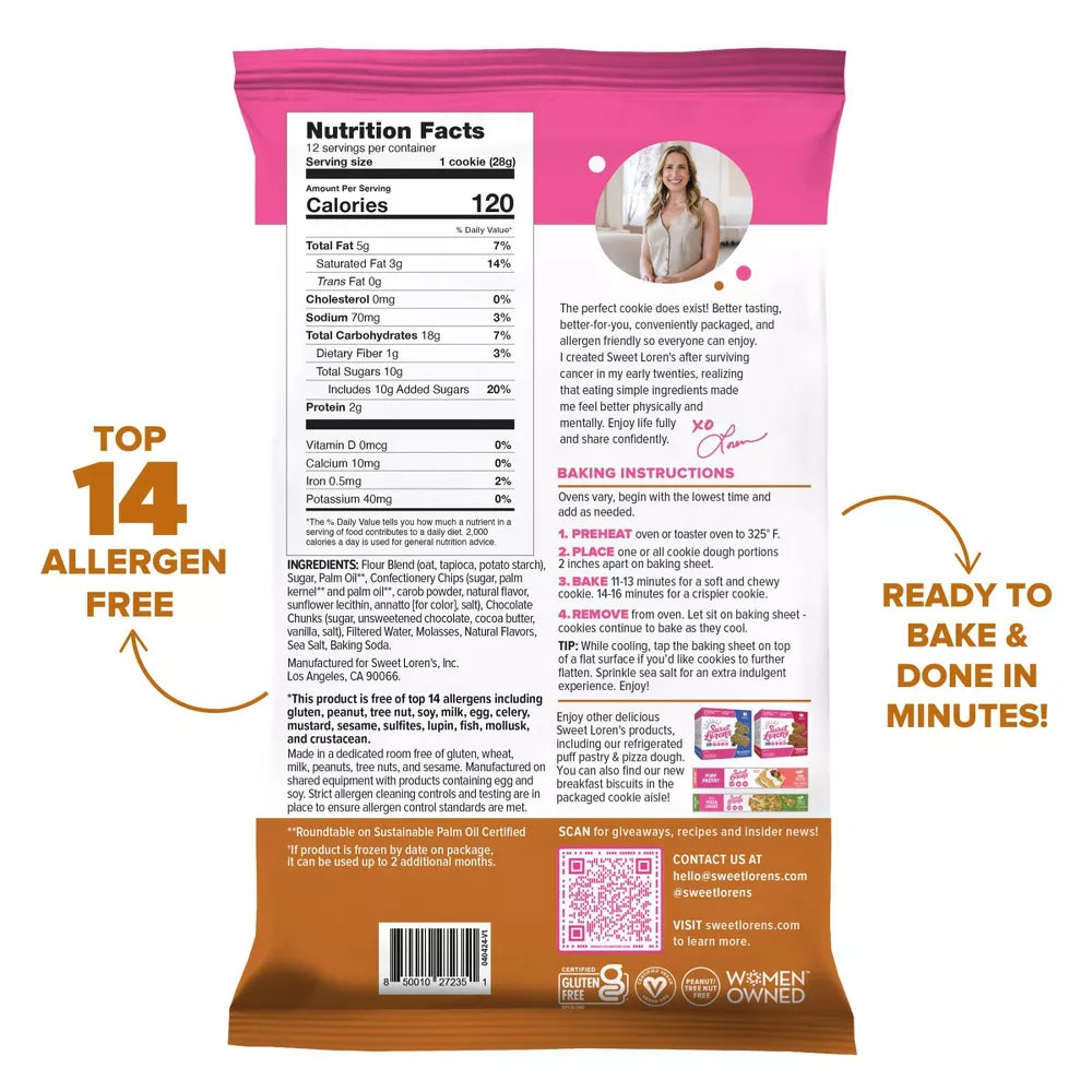 Sweet Lorens Salted Caramel Chocolate Cookie Dough, 12 oz