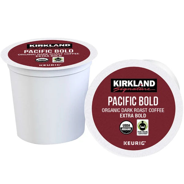 Kirkland Signature Coffee Organic Pacific Bold Dark Roast K-Cup Pod, 120 Count