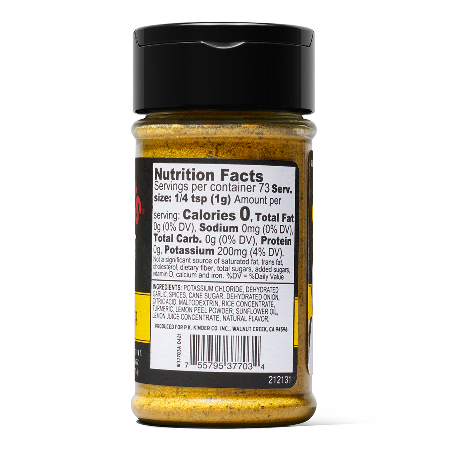 Kinder's Spice No Salt Lemon Pepper, 2.6 oz