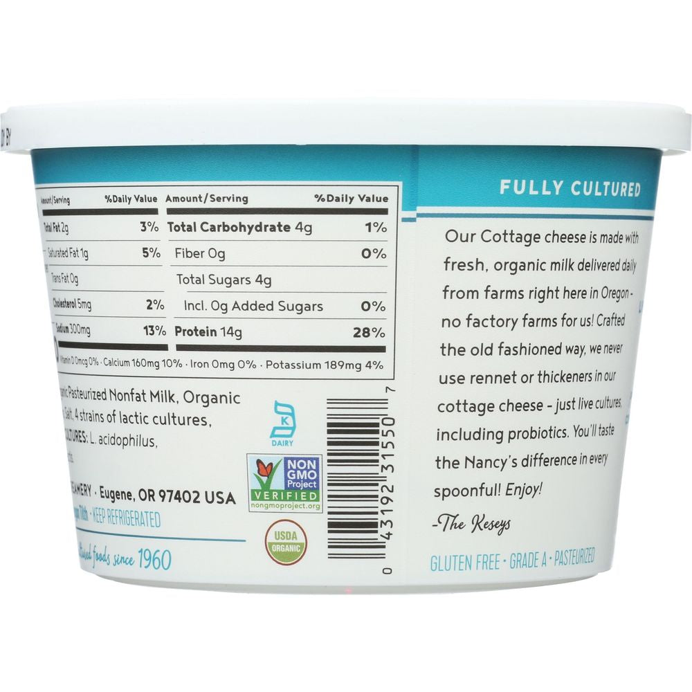 Nancy's Organic Lowfat Probiotic Cottage Cheese, 16 oz