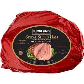 Kirkland Hickory Smoked Spiral Sliced Ham with Glaze Packet Included 10 LB