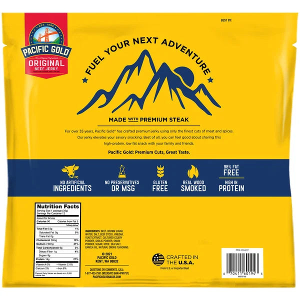 Pacific Gold Beef Jerky Original, 12 Count