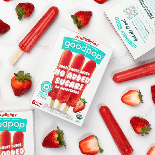 Goodpop Strawberry Jr Pops, 6 Count